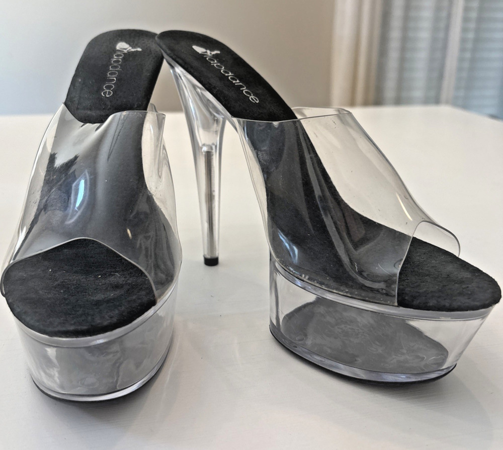 Lapdance Clear Platform Mule Heels Women’s Size 10 Exotic Dancer Stripper Shoes